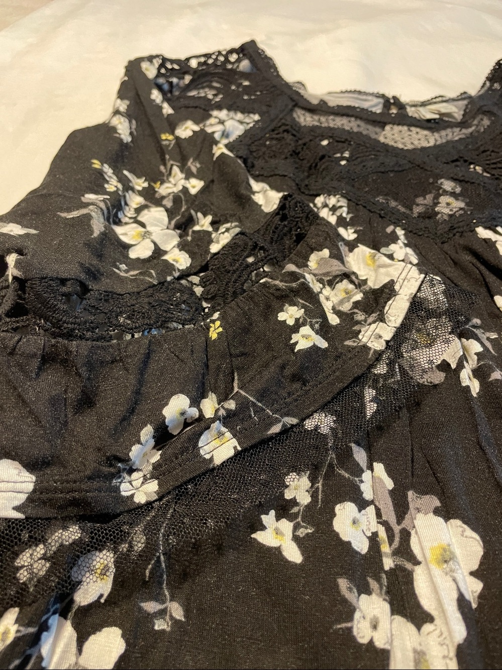 Black Floral Lace Cato Women’s Boho Top Plus size 22/24W - Picture 3 of 12